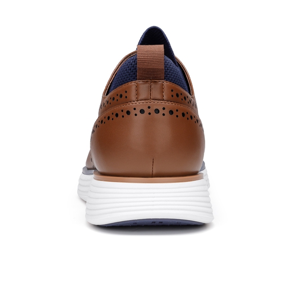 [MaxFlex SuiteCraft] Men's Comfortable Wingtip Dress Sneakers - BROWN - 5